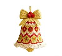 Kit de cloches de Noël à faire soi-même - Kit de décoration au crochet - Créez facilement une décoration de vacances personnalisée - Fait à la main - Motif de fil inclus - Fêtes (jaune)