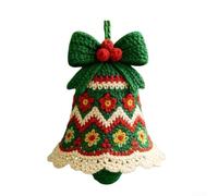 Kit de cloches de Noël au crochet adapté aux débutants avec tous les matériaux pour faire des décorations de vacances personnalisées et une décoration d'intérieur (vert)