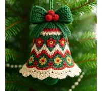 Kit de clochettes de Noël en crochet à faire soi-même : créez facilement une décoration de vacances personnalisée. Vert