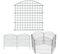 Kit de clôture de jardin Lospitch, 33 pièces, avec 15 éléments de clôture et 18 barres de fixation, métal vert, enclos extérieur, 15 arcs supérieurs