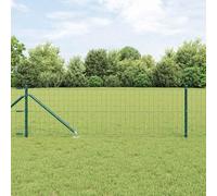 Kit de clôture de jardin vert 0,6 x 50 m, en acier et PVC, système de clôture euro résistant aux intempéries, avec poteaux, treillis métallique pour jardin, barrière flexible pour animaux