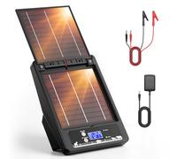 Kit de clôture électrique solaire, tension réglable de 6 à 12 kV, puissance d'énergie de 0,3 à 2,0 J, batterie 18000 mAh, deux panneaux solaires de 10 W, autonomie de 32 km, étanche IP55, pour