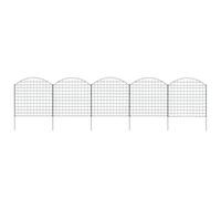 Kit de clôture en fil d'acier revêtu par pulvérisation avec 5 éléments et 6 poteaux pour un montage facile comme clôture de jardin pour l'extérieur et clôture multifonctionnelle comme protection des