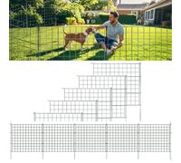 Kit de clôture grillagée Pablo,Flexible Robuste Extensible à volonté,Clôture Décorative de Jardin,Lot de 5,Longueur Totale 3,5m,Barrière pour Animaux de Compagnie (Vert, H 64 x L 77,5 cm)