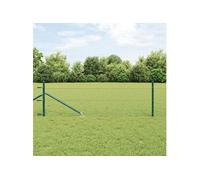 vidaXL Kit de clôture Set de 2 Vert forêt Métal, plastique 25 x 0,5 m