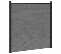 Kit de clôture WPC - 180 x 186 cm - Gris - 9 panneaux | Design modulaire, résistant aux intempéries, facile d'entretien, kit complet avec poteaux