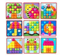 Kit De Clous En Forme De Champignon Pour Enfants, Jouets De Puzzle 3d, Mosaïque Créative, Boutons À Assembler, Jouets Éducatifs D'Éveil, 6types