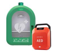 Kit de clubs de sport, Primedic HeartSave YA, défibrillateur de premiers secours avec libération automatique des chocs, garantie 8 ans du fabricant + boîte murale intérieure