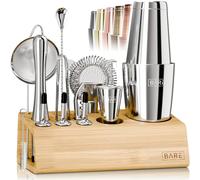 Kit de cocktail Pro | Kit de barman Mixology | Ensemble de 14 shaker à cocktail | Accessoires Martini Home Bartending Bar | Avec 35 cartes de recettes | Coffret cadeau (800 ml/28 oz Boston Shaker