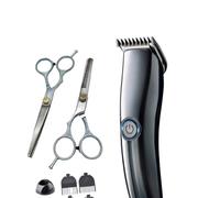 Kit de Coiffure Électrique USB Tablier Noir, Ciseaux et Peigne | Abs, Usage Professionnel et Personnel, Accessoires Inclus, Format Pratique, pour Coupe à Domicile ou Salon