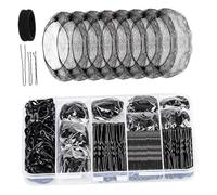 Kit de coiffure essentiel pour danseurs 260 pièces élastiques en caoutchouc et filet invisible pour différentes coiffures élastiques en caoutchouc