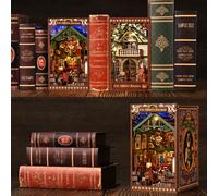 Kit de coin de livre à faire soi-même, ensemble de coin de livre pour adultes, puzzle en bois 3D, serre-livres de coin de livre de maison de poupée pour décoration d'étagère, fabrication de modèles mi