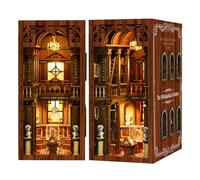 Kit de Coin de Livre à Faire Soi-même, Puzzle 3D avec Meubles et LED, Kit de Maison Miniature, Décoration de Maison de Poupée en Bois, Cadeau Créatif pour Anniversaire (Bibliothèque Philosophique)