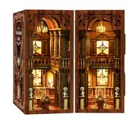 Kit De Coin De Livre À Faire Soi-même Sanctum Of Wisdom Puzzle De Modèle De Bibliothèque En Bois 3D avec Lumière LED Serre-livres Miniature Booknook Cadeau Créatif pour Adultes Sanctum Of Wisdom