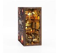 Kit De Coin De Livre À Faire Soi-même sur Le Thème Magique, Maison Miniature avec Capteur De Lumière LED, Puzzle 3D en Bois, Serre-Livres pour Les 14 Ans et Plus Magic Night Book Nook