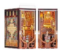 Kit de coin de livre miniature 3D en bois à monter soi-même, serre-livres en bois avec lumière LED pour adolescents et adultes (années folles Speakeasy)