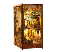 Kit De Coin Lecture en Bois Fait Main, Figurines Miniatures De La Dynastie Han Antique, Décoration De Bibliothèque À Monter Soi-même, Serre-Livres Original, Cadeau SL08