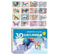 Kit de collage - Kit d'art en papier | Jigsaw éducatif interactif | Jouets d'artisanat géométrique DIY Puzzle d'apprentissage créatif pour garçons filles maternelle activité anniversaire Noël