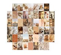 Kit de collage mural 50 pièces Kit de collage mural Couverture d'albums rétro Posters esthétiques des années 80 Décoration murale unique Kit de collage mural Pour décoration de chambre (beige)