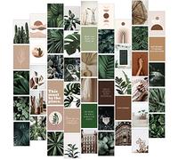 Fardes Kit de collage mural botanique bohème - Images esthétiques - Décoration botanique de chambre à coucher - Kit de collage photo pour esthétique murale - 50 affiches de plantes et de fleurs pour