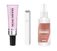 Kit de colle à ongles solide magique - Gale de clou de conception pulvérisation Extra Strong | Performances durables Ongles acryliques à base de plantee Presse efficace pour la presse sur les onglle