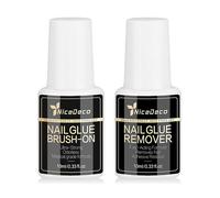 Kit de colle et dissolvant pour ongles - ZGEER - 10 ml - Transparent - Application avec pinceau - Adhésif extra fort