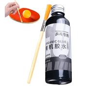 Kit de colle pour raquette de tennis de table - Nettoyant liquide de 100 ml avec brosse - Colle en caoutchouc pour raquettes de pong, entraînement quotidien, compétition et entretien des raquettes de