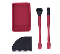 Kit de colle silicone 4 pièces, ensemble d'applicateurs de colle pour le travail du bois avec 2 pinceaux, 1 peigne et 1 plateau, application uniforme pour les projets de