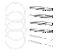 Kit de collecte de sirop d'érable fonctionnel avec 4 becs verseurs métalliques stables, 4 tuyaux flexibles et 2 brosses de nettoyage. Outil de production de sirop d'érable