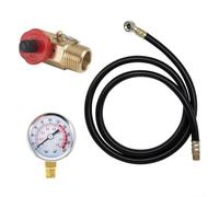 Kit de collecteur de réservoir d'air en laiton avec manomètre de 4,1 cm 0-200 PSI 1/2 mâle NPT entrée de réservoir 1/4 femelle NPT sortie de tuyau 1/8 femelle NPT port de jauge NPT (poignée en