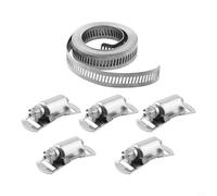 Kit de collier de serrage en acier inoxydable à monter soi-même, collier de serrage à vis sans fin réglable avec sangle en acier inoxydable 304 de 2 à 3,5 m, 12,6 mm de large et 5-8 réutilisables (A)