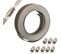 Kit de collier de serrage en acier inoxydable avec attaches, collier de serrage à vis sans fin réglable pour une utilisation automobile, industrielle, marine, 2 à 3,5 m
