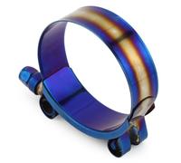 Kit de Collier Serrage Universel réglable en Acier Inoxydable avec Boulon T, Finition Titane Bleu, for tuyaux 45 mm à 105(78 to 86mm)