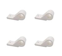 Kit de Colliers Déportés Larges Diamètre 14 mm pour Volets/Persiennes - Entraxe 20 mm Collier Composite Résistant à visser - Lot pour Fixation Montage de Volets & Espagnolettes (4, Blanc)