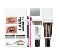 Kit de coloration de sourcils professionnel, kit de couleur de sourcils 2 en 1, teinte de imperméable longue durée, ensemble de coloration de cheveux bricolage cils (Light Brown)