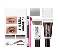 Kit de coloration de sourcils professionnel, kit de couleur de sourcils 2 en 1, teinte de imperméable longue durée, ensemble de coloration de cheveux bricolage cils (Dark Brown)