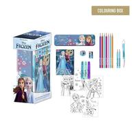 Kit De Coloréages La Reine Des Neiges - Inclut Des Ftres, Peinture Aquarelle Et Des Crayons De Coulr, Trousse Et Carnet Pour Des