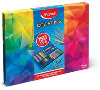 Kit De Coloriage 150pcs Color'peps-Coffret De Coloriage Complet-Crayons De Couleur + Feutres + Crayons Aqua + Craies Wax + Crayons Infinity-Boîte Cadeau De 150 Pcs