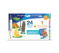 Kit de coloriage 24 marqueurs double pointe & 1 livre Hachette - Graph’it Go - Tour du monde