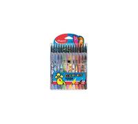 Maped Combo Pack Monster Color'Peps – 15 crayons & 12 feutres lavables, pochette refermable