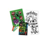 Kit de coloriage - KIDS EUROSWAN - Minecraft Creeper - 2 livrets - 4 crayons - Licence Mojang Studios