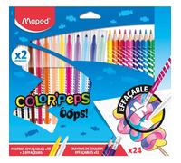 Kit de Coloriage - Maped - OOPS - 12 Crayons + 10 Feutres Effaçables - 2 Feutres Effaceurs - Multicolore