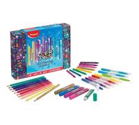 Kit de coloriage - MAPED - Scintillant - 8 Feutres à paillettes - 10 Crayons de couleur - 5 tubes de gel