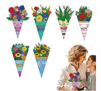 Kit de coloriage pour bouquet de fleurs - Lot de 6 bouquets floraux de printemps | Bouquet floral à colorier pour l'école, la salle de classe, la maison, activités amusantes pour la semaine de