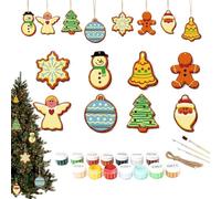 Kit de Coloriage pour Décorations de Noël - Pendentif Pain d'Épice Fait à la Main,Fournitures pour Fêtes de Noël Anniversaire Action de Grâce pour Voiture Salle de Classe Dortoir Appartement