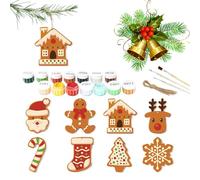 Kit de Coloriage pour Décorations de Noël | Pendentif Pain d'Épice Fait à la Main - Fournitures pour Fêtes de Noël Anniversaire Action de Grâce pour Voiture Salle de Classe Dortoir Appartement