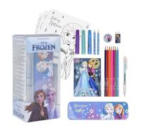 Kit de Coloriages La Reine des Neiges - Inclut des Feutres, Peinture Aquarelle et des Crayons de Couleur, Trousse et Carnet pour Dessiner - Produit Original Conçu en Espagne