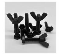 Kit de combinaison de boulons hexagonaux en nylon noir, 2 à 30 pièces, écrou papillon M3 M4 M5 M6 M8 M10M12(M6x45mm-10pcs)