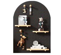 Kit de combinaison de panneaux perforés en bois perforé avec petit bâton en bois, support de rangement mural pour garage