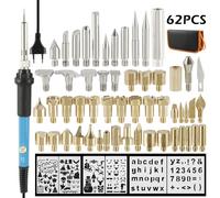 Kit De Combustion Du Bois 60w, 62 Pièces, Température Réglable, Fer À Souder, Soudage Du Bois, Gaufrage, Sculpture, Stylo Pyrogravure